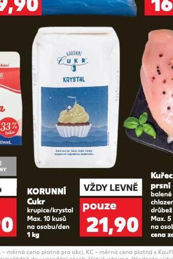 Kaufland Korunní cukr krupice / krystal nabídka