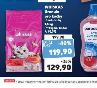 Kaufland Whiskas granule pro kočky nabídka