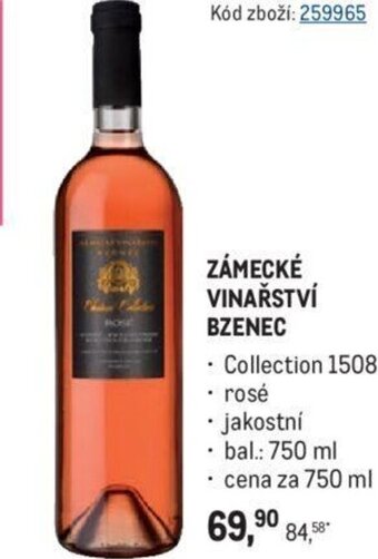 Makro ZÁMECKÉ VINAŘSTVÍ BZENEC nabídka