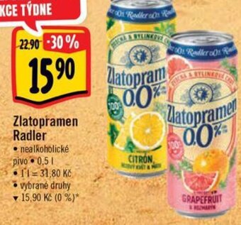 Albert Zlatopramen Radler nabídka