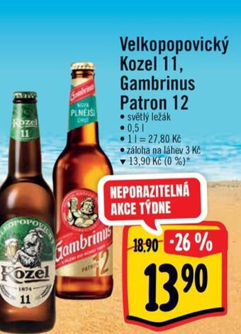 Albert Velkopopovický Kozel 11, Gambrinus Patron 12 nabídka