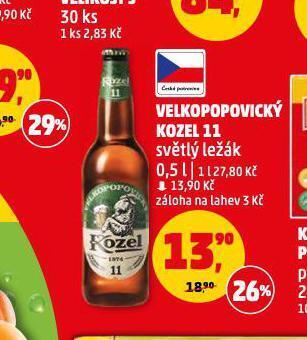 Penny Market Pivo velkopopovický kozel nabídka