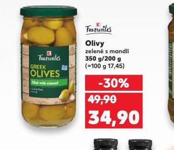 Kaufland Olivy zelené s mandlí nabídka
