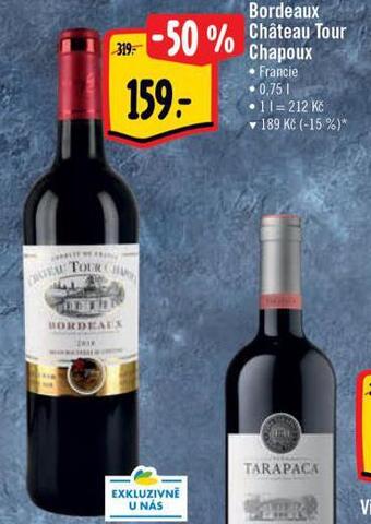 Albert Bordeaux chateau tour chapoux nabídka