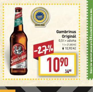 Billa Pivo gambrinus originál nabídka