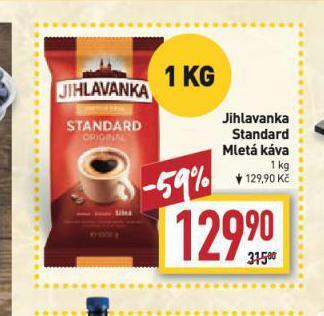 Billa Jihlavanka standard mletá káva nabídka