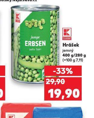 Kaufland Hrášek jemný nabídka