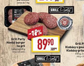 Billa Grill party hovězí burger na gril nabídka