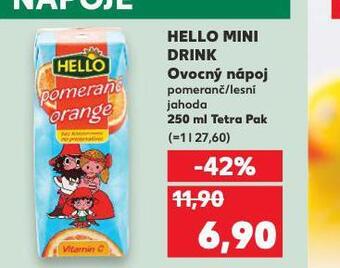 Kaufland Hello mini drink ovocný nápoj nabídka
