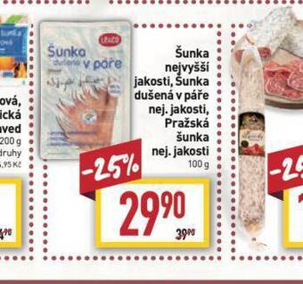 Billa Pražská šunka nejvyšší jakosti nabídka