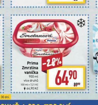 Billa Prima zmrzlina vanička nabídka