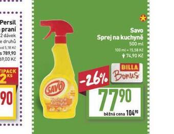 Billa Savo sprej na kuchyně nabídka