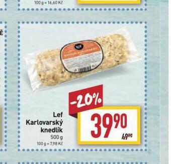 Billa Lef karlovarský knedlík nabídka