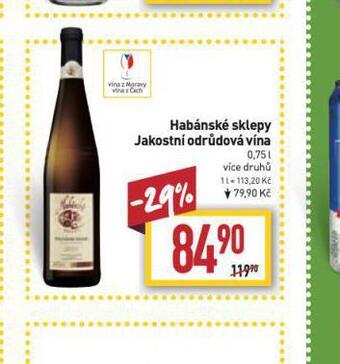 Billa Habánské sklepy jakostní odrůdová vína nabídka