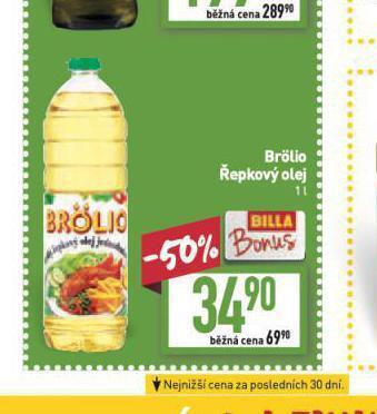 Billa Brölio řepkový olej nabídka