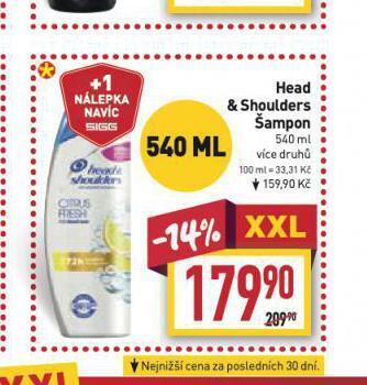 Billa Head&shoulders šampon nabídka
