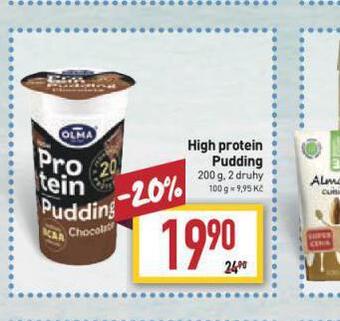Billa High protein pudding nabídka