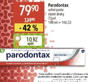 Globus Parodontax zubní pasta různé druhy nabídka