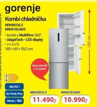 Planeo Elektro Kombi chladnička nabídka