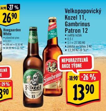 Albert Pivo velkopopovický kozel 11 nabídka