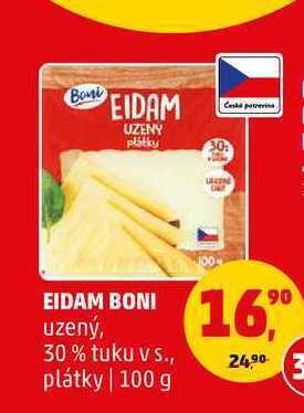 Penny Market Eidam boni uzený, 30 % tuku v s., plátky 100 g nabídka
