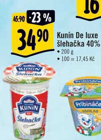 Albert Kunín de luxe šlehačka 40% • 200 g nabídka