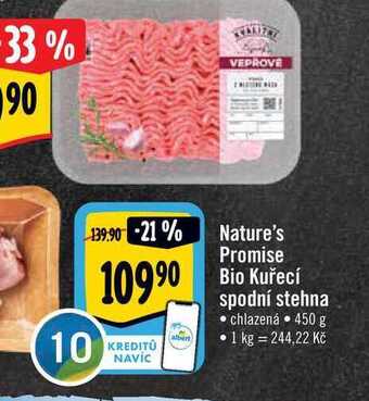 Albert Nature's promise bio kuřecí spodní stehna  450 g nabídka