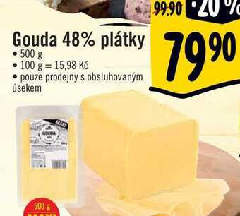 Albert Gouda 48% plátky • 500 g nabídka