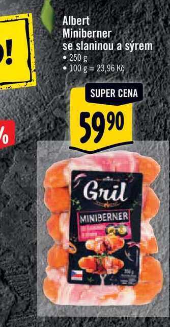 Albert Albert miniberner se slaninou a sýrem 250 g nabídka