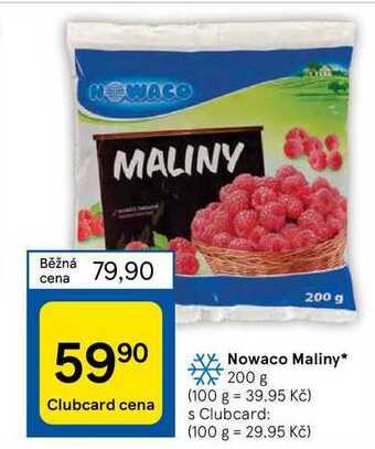 Tesco Nowaco maliny 200 g nabídka