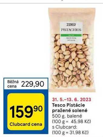 Tesco Tesco pistácie pražené solené 500 g nabídka