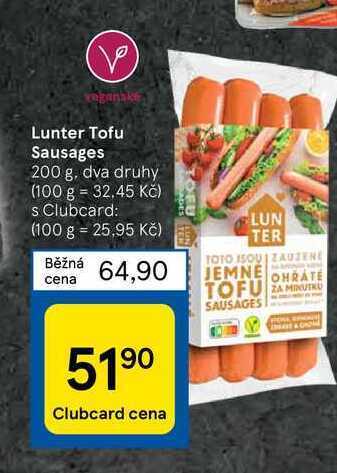 Tesco Lunter tofu sausages 200 g nabídka