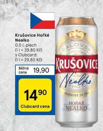 Tesco Krušovice hořké nealko 0.5 l nabídka