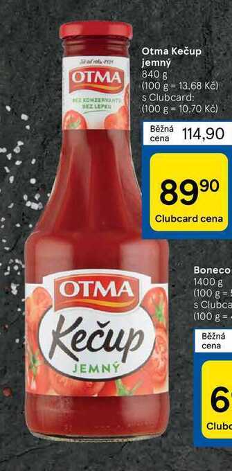 Tesco Otma kečup jemný 840 g nabídka