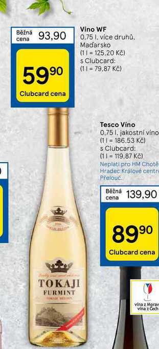 Tesco Víno wf 0.75 l nabídka