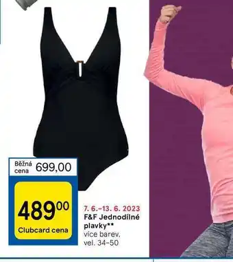 Tesco F&f jednodílné plavky nabídka