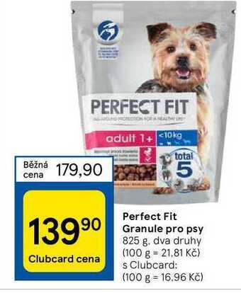 Tesco Perfect fit granule pro psy 825 g nabídka