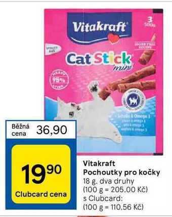 Tesco Vitakraft pochoutky pro kočky 18 g nabídka