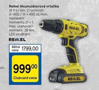 Tesco Reikel akumulátorová vrtačka nabídka