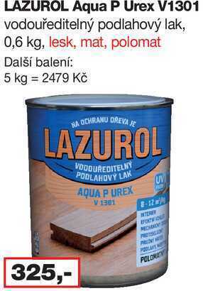 Barvy a laky drogerie Lazurol aqua p urex v1301 vodouředitelný podlahový lak, 0,6 kg, lesk, mat, polomat nabídka