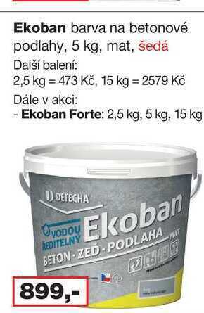 Barvy a laky drogerie Ekoban barva na betonové podlahy, 5 kg, mat, šedá nabídka