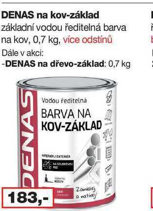 Barvy a laky drogerie Denas na kov-základ základní vodou ředitelná barva na kov, 0,7 kg nabídka