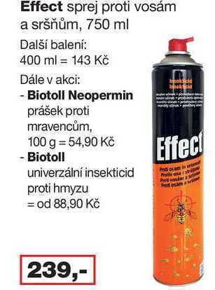 Barvy a laky drogerie Effect sprej proti vosám a sršňům, 750 ml nabídka
