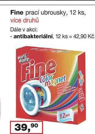 Barvy a laky drogerie Fine prací ubrousky, 12 ks nabídka
