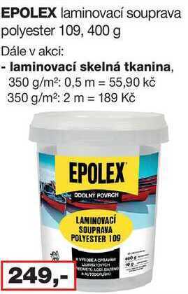 Barvy a laky drogerie Epolex laminovací souprava polyester 109, 400 g nabídka