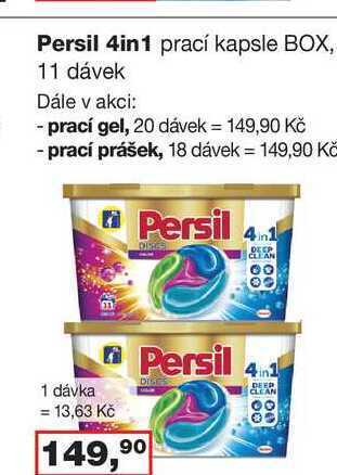 Barvy a laky drogerie Persil 4in1 prací kapsle box, 11 dávek nabídka