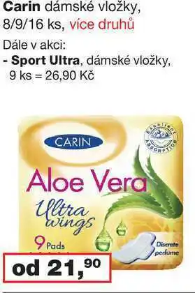 Barvy a laky drogerie Carin dámské vložky, 8/9/16 ks, více druhů nabídka
