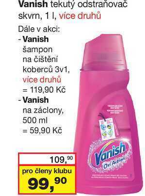 Barvy a laky drogerie Vanish tekutý odstraňovač skvrn, 1l nabídka