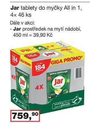 Ráj drogerie Jar tablety do myčky all in 1, 4x 46 ks nabídka