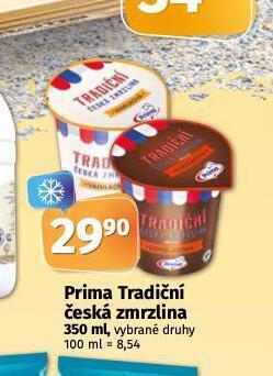 Coop Prima tradiční česká zmrzlina nabídka